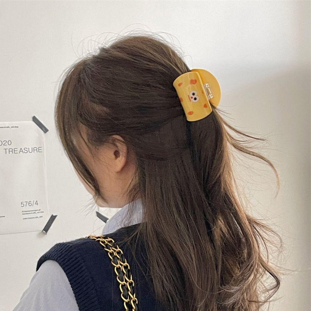 Korean Style Cookie Shark Clip Headwear Acetate Hair Clip Sweet Cookie Hair Claw Wash Face