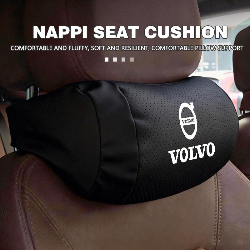 For Volvo Breathable Leather Car Headrest Seat Neck Support Pillow Accessories V40 V60 C30 C70 S60 S80 S90 XC40 XC60 XC70 XC90