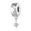 BAMOER 925 Silver Clasp CZ pave Clip Charms Daisy Beads Stopper Safety Chain fit Charm Bracelet Jewelry Clip