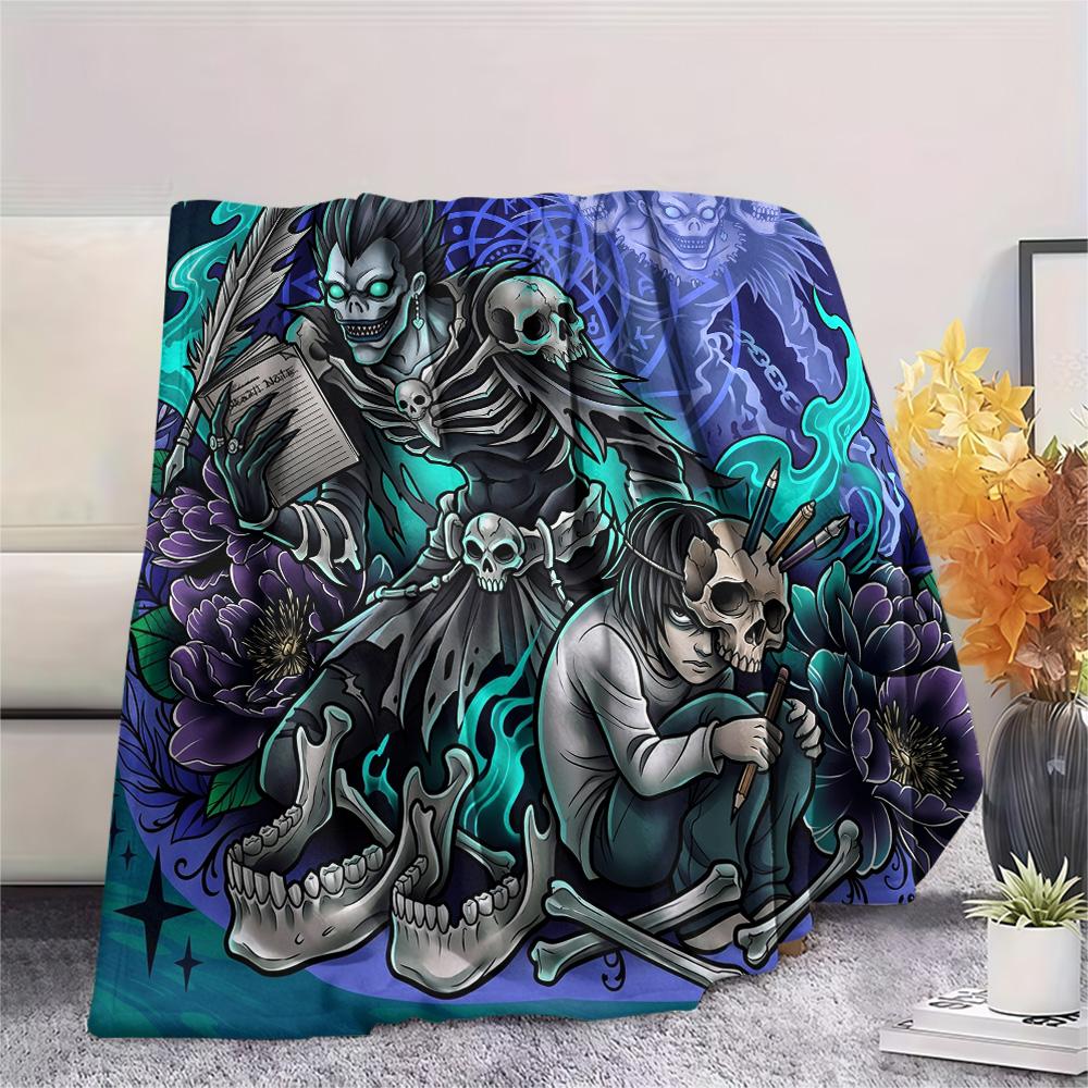 Death Note Print Flannel Blanket, Ultra Soft High Quality All Seasons Warm Throw, Home Decor Cozy Blanket, Perfect Christmas Gift