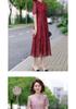 Retro Chinese Style Cheongsam Knee-Length Dress for Middle-Aged Women