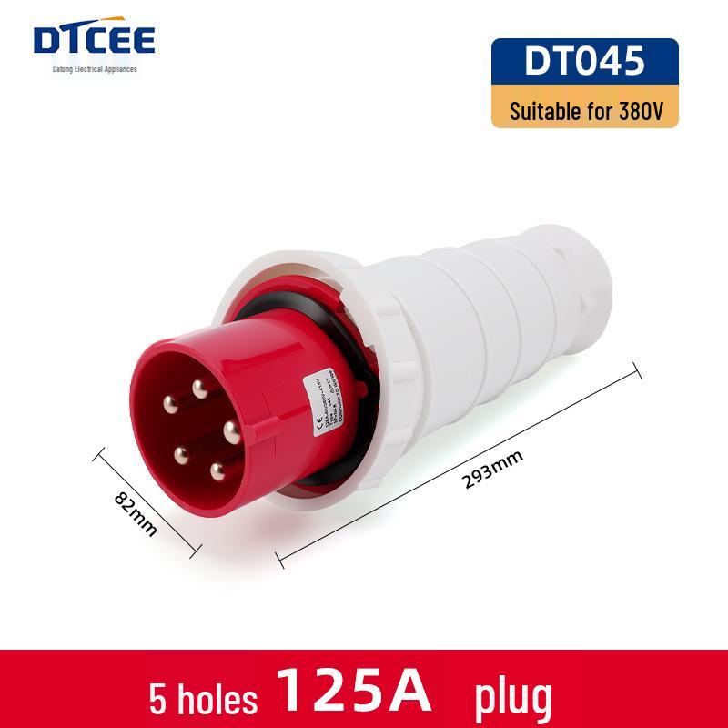 IP67 Waterproof Industrial 5-Pin 63A/125A Three-Phase Aviation Plug Connector
