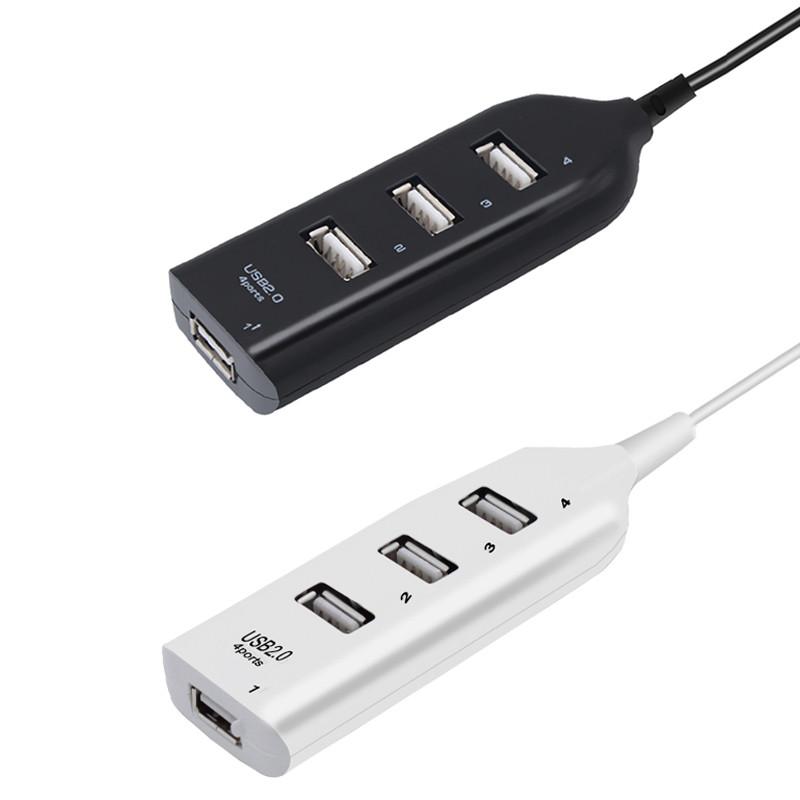 Высокоскоростной USB-хаб, 4 порта USB 2.0 с кабелем, мини-разветвитель USB, используйте адаптер питания, многопортовый для ПК, ноутбука