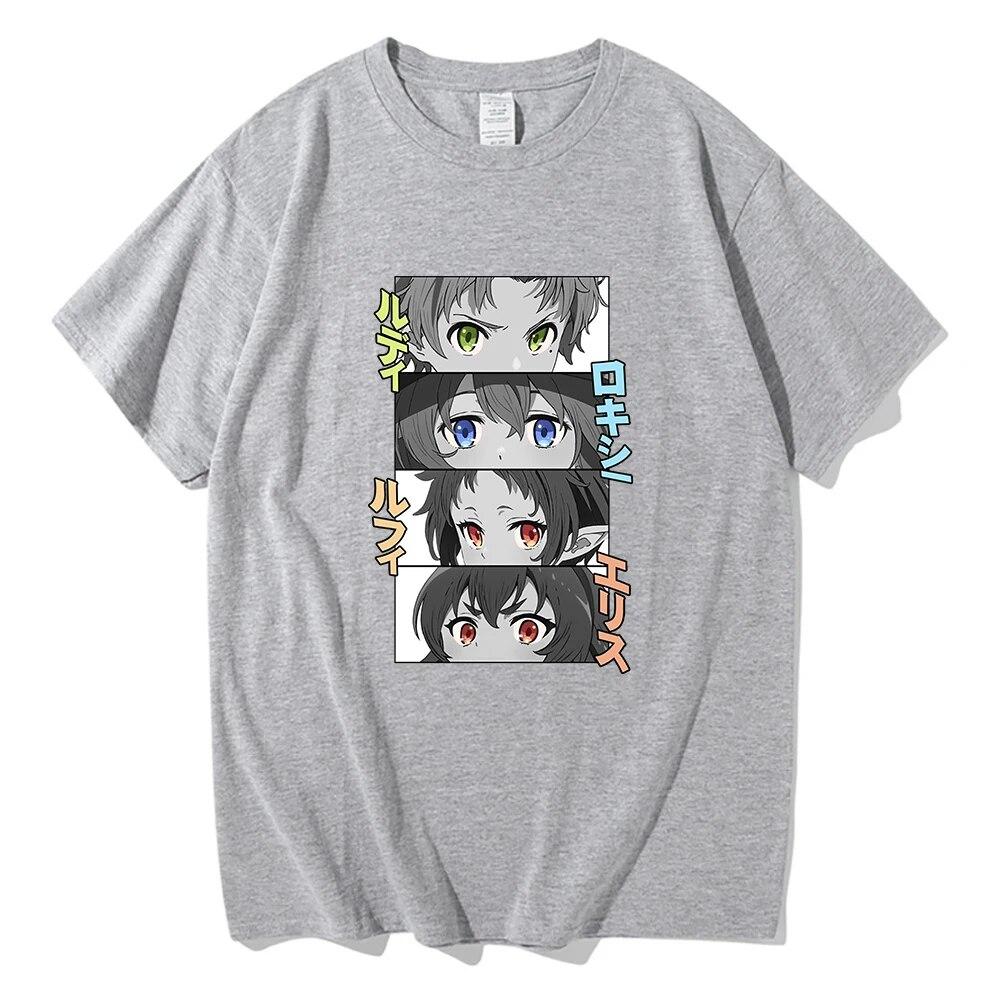 Футболка Mushoku Tensei унисекс Harajuku Graphic Kawaii Rudeus Sylphiette футболка унисекс аниме Unisexga мультфильм повседневные хлопковые футболки унисекс