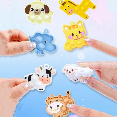 7 шт. Животное Овца Кошка Собаки Поп Игрушки Нажми Пузырь Попперы Сенсорная Игрушка для Снятия Стресса Сжимаемая Игрушка Сувениры для Вечеринки