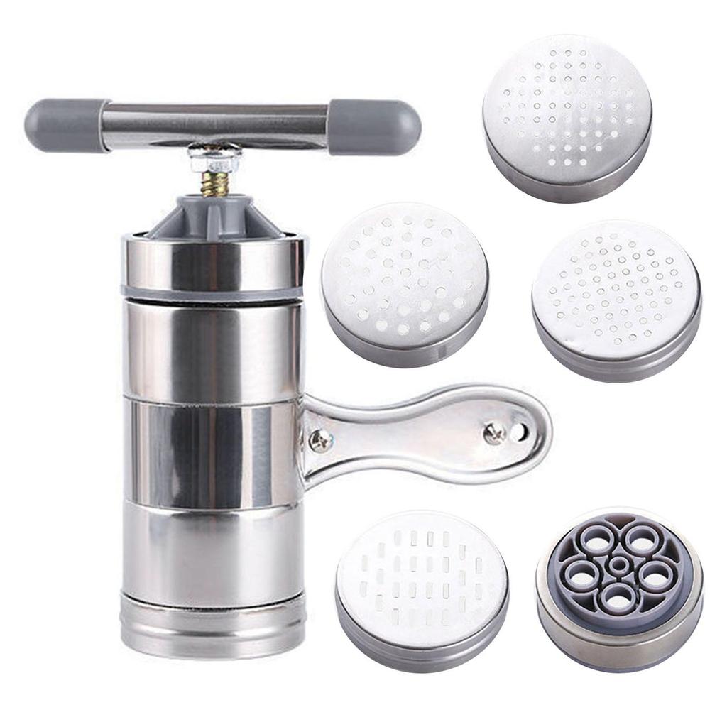 5 Molds Stainless Steel Manual Noodle Maker Manual Dough Press Pasta Maker Machine For Fresh Homemade Lasagne Noodles