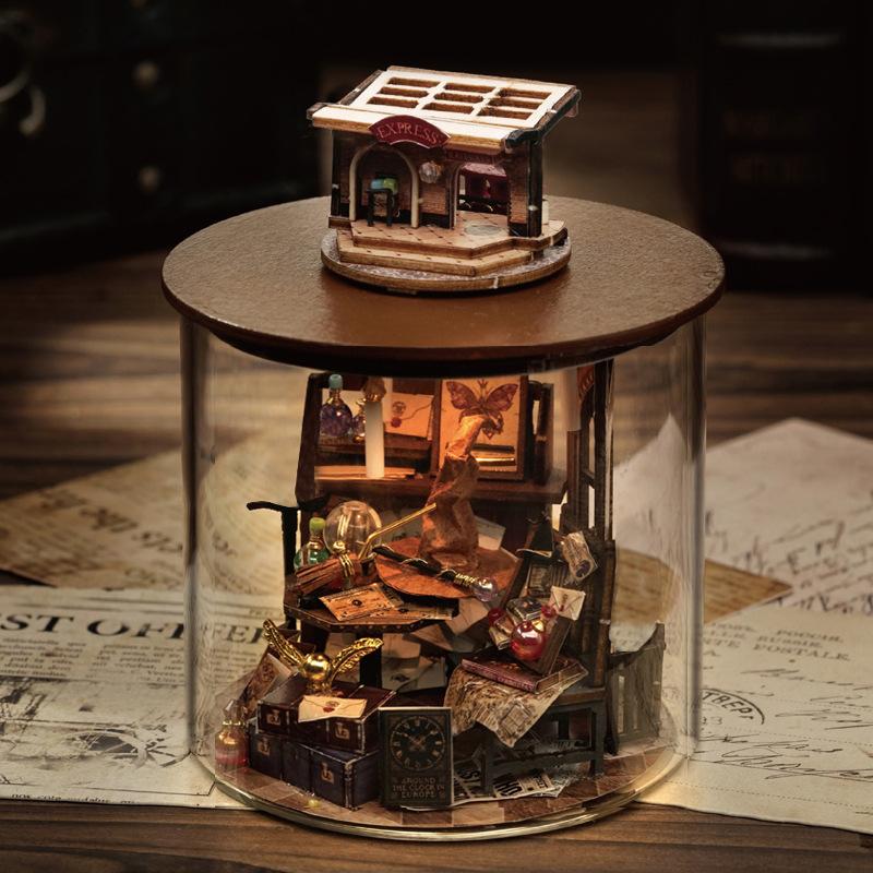 DIY кукольный домик набор магия 3D деревянная мини сборка здание с мебелью книжный домик вилла игрушка девочка ручной работы 3D пазл P519