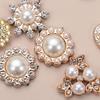 10PCS Pearl Flower Rhinestone Buttons Sparkling Crystal Headwear Accessories Hairpins Decoration Clothes Sewing Tools