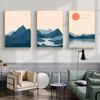 Abstract Sunset Mountain Lake Landscape Modern Canvas Painting Posters and Prints Wall Art Nordic Style Picture for Home Decor