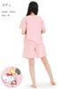 Hello Kitty Room Wear Мини-флисовый комплект из брюк и верха с U-образным вырезом и короткими рукавами, пижама Sanrio [SAZAC] для женщин (Розовый/L/SAN1916)