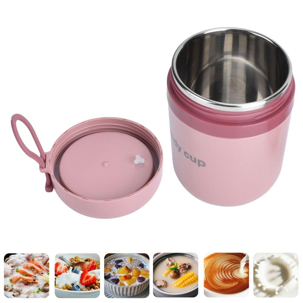 Green/Pink/Blue/Yellow Insulated Soup Containers 500ml Stainless Steel Lunch Box For Picnics