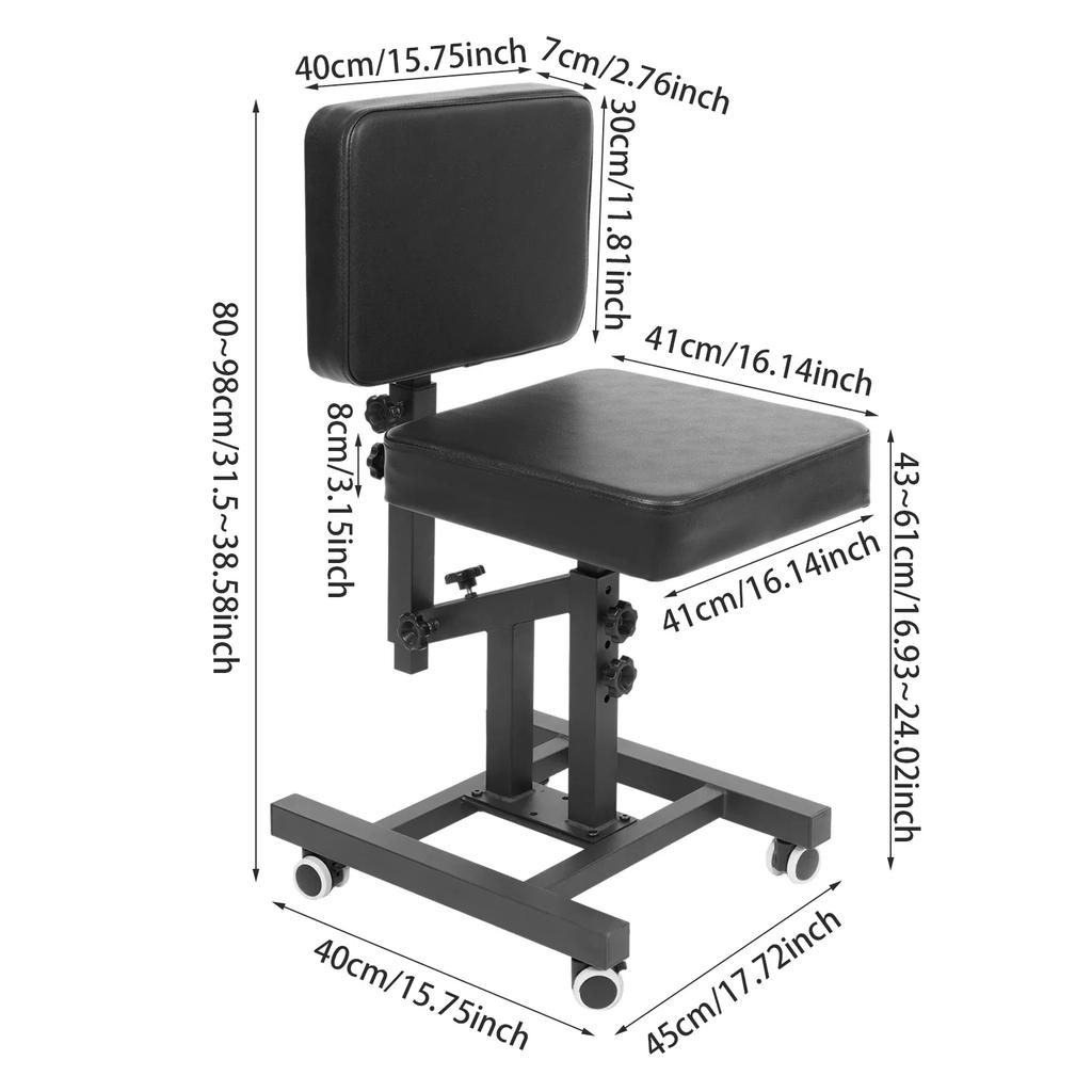 Tattoo Chair Armrest Adjustable Hairdressing Chair with Foot Pad, Multifunctional Chair with Armrest for Tattoo Artist