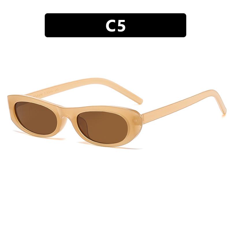 Vintage Simple Small Frame Oval Sunglasses Fashionable High-end Feel Versatile Unique Personality Street Style Sun Glasses