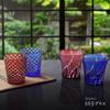 SEIDO Kiriko Glass Pair Rocks Old Shochu Сделано в высококачественном наборе Paulownia 240 мл, стекло, стекло, стекло, Япония, коробка, (Хризантема Цунаги)