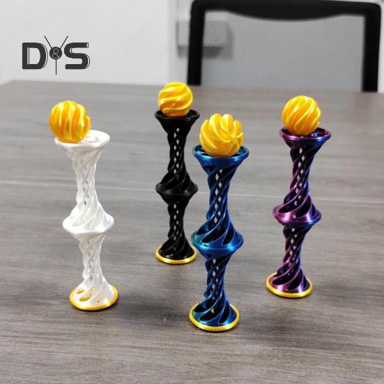 3D-печатная спиральная игрушка с запускающимся шаром, невозможная пирамида, сквозная скульптура, вихревая нить, иллюзия, снятие стресса, дети, взрослые, мини-спираль