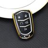 Мягкий чехол для смарт-ключа из ТПУ с 4/5 кнопками для Cadillac ATS CT6 CTS DTS XT5 Escalade ESV SRX STS XTS ELR 2014-2018, сумка-брелок