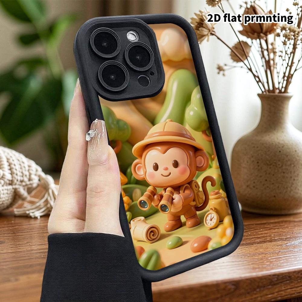 Phone Case: 2D flat design, fits iPhone 18, 17, 16, 15, 14, 13 Pro protective cases, holding binoculars, perfect Christmas and Halloween holiday gift