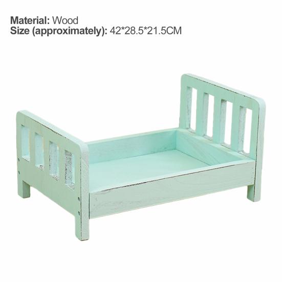 Детская кроватка для фотосъемки, съемный ретро-дизайн, деревянная гладкая поверхность, реквизит для кроватки для новорожденных для фото