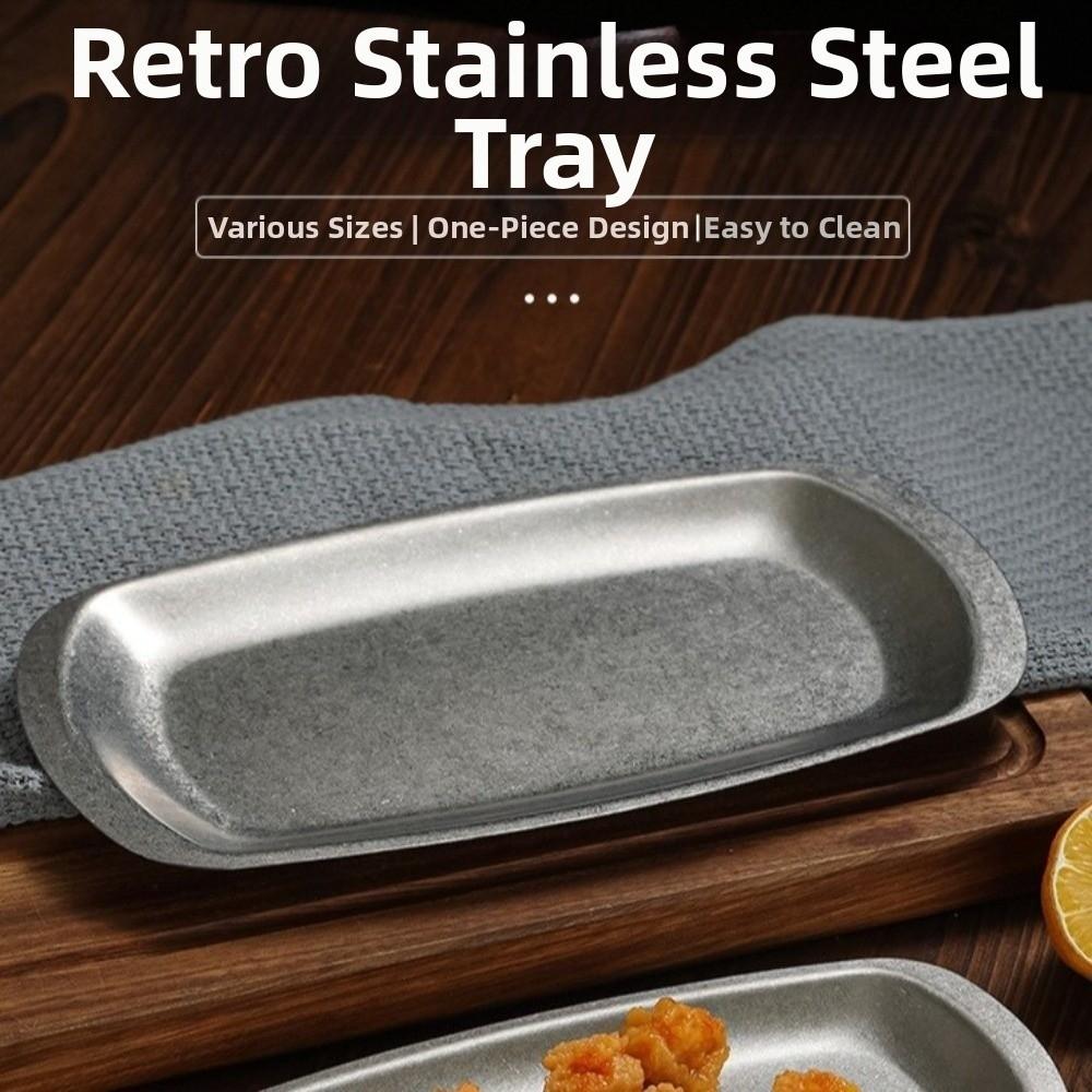 Rectangular Buffet Plates Retro Style Steak Plates Multi-purpose Serving Tray Outdoor Dining