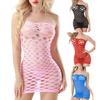 Off Shoulder Skinny Nightwear Dress Good Elastic Sexy See-through Hollow Holes Mini Dress Female Clothing