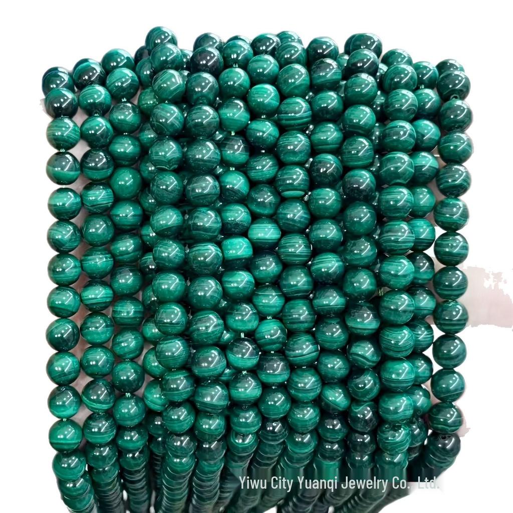 Натуральные малахитовые круглые бусины 7A качества для DIY аксессуаров к ювелирным изделиям - Ручная работа, полуфабрикаты