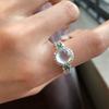 Gentle Style Sparkling Engagement Rings High Quality Natural Ice Seed Chalcedony Rings for Women Crystal Luxury Wedding Jewelry