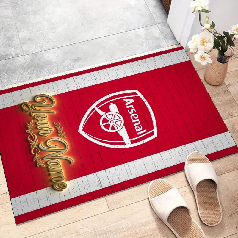 Custom A-Arsenal Mat Personalized Name, Polyester Washable Indoor Entryway Rug, Gift for Christmas, Easter, Thanksgiving Day