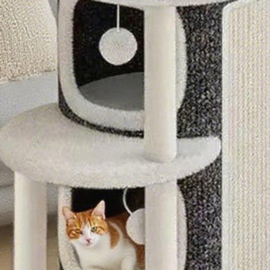 Игровой комплекс для кошек Когтеточка-бочка с 3 кошачьими пещерами Сизалевая когтеточка Многоярусный игровой комплекс для кошек для семьи с несколькими кошками