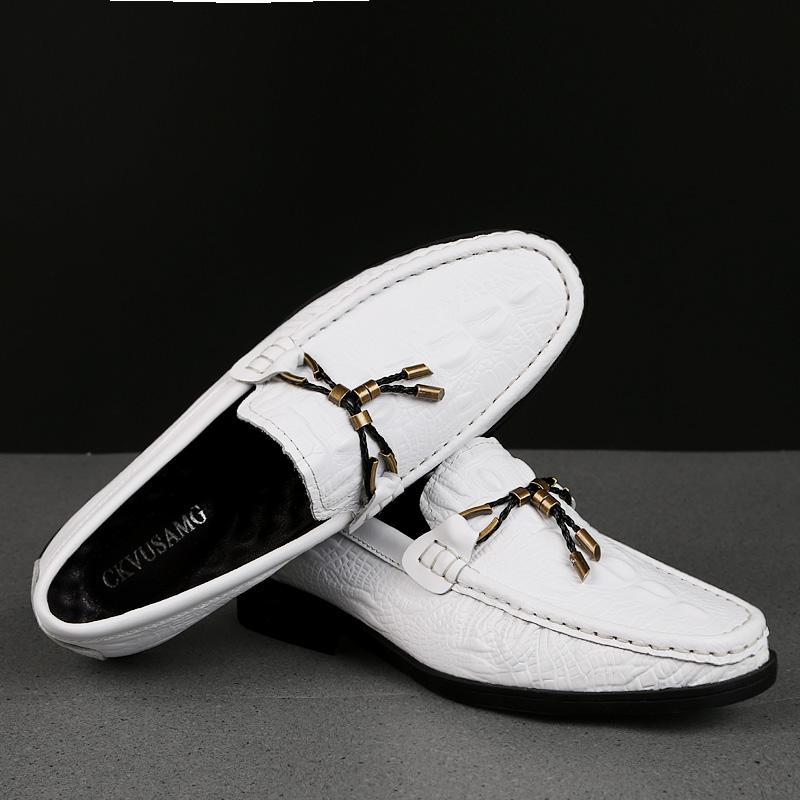 Мужские мокасины из натуральной кожи с крокодиловым узором, повседневные деловые туфли ручной работы, мягкие мокасины, роскошные туфли-лодочки