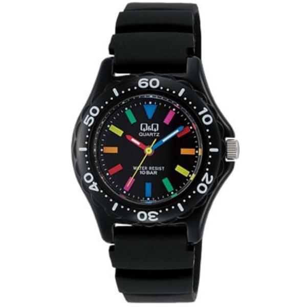 Citizen Женский VR25-001 ( Часы Q&Q Casual Quartz женские) Круглые аналоговые часы из черной смолы