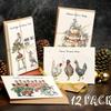 Twelve Days Of Christmas Card Set,12 Pcs Quirky Funny Christmas Cards Card With Your Custom Message And Envelopes, Christmas Countdown Gift Card Set