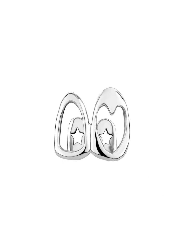 Европейско-американские хип-хоп золотые грилзы в форме сердца: Полые, гладкие, гальванизированные зубные украшения на Рождество