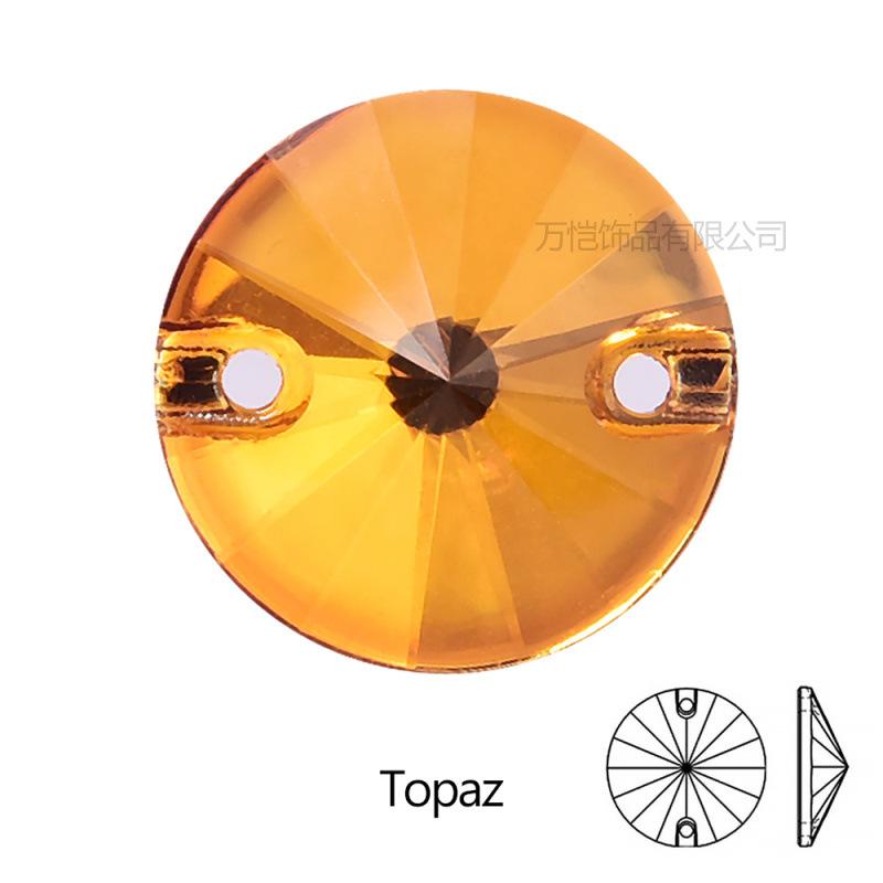 Gold Bottom Glass Hand Sewn Drill Satellite Double Hole, Flat Bottom Double Buckle Hand Sewn Drill Diy Clothing Accessories Accessories Rhinestone