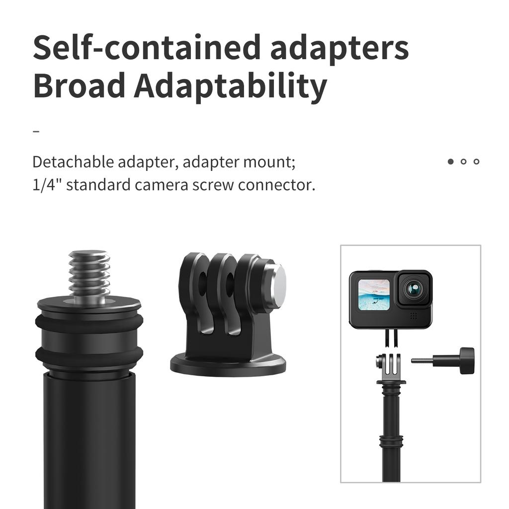 TELESIN 3 Meters Telescoping Selfie Pole Carbon Fiber Selfie Stick Adjustable Extension Pole