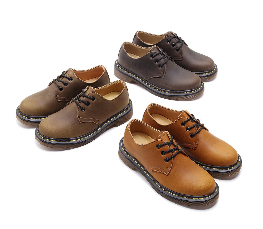 Fashion New Unisex Cowhide Work Shoes for Men and Women Men's Casual Leather Shoes Platform Outdoor Homework Women's Shoes Large Size