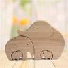1Set Wooden Elephant Family Ornament Desktop Elephant Child Decoration Elephants Collectible Figurines For Home Bedroom Living Room