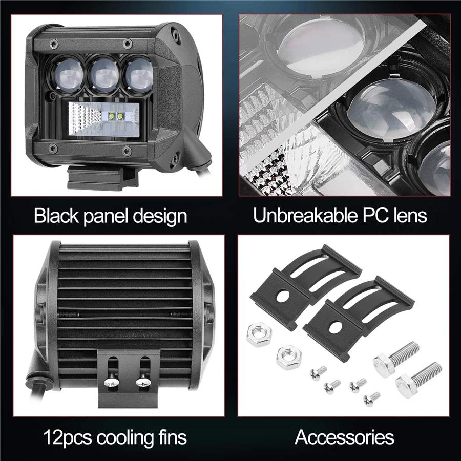 2 шт. 4'' 160 Вт 16000 лм CREE светодиодная световая балка Четырехрядная Точечный Заливной луч Кубики Рабочий свет