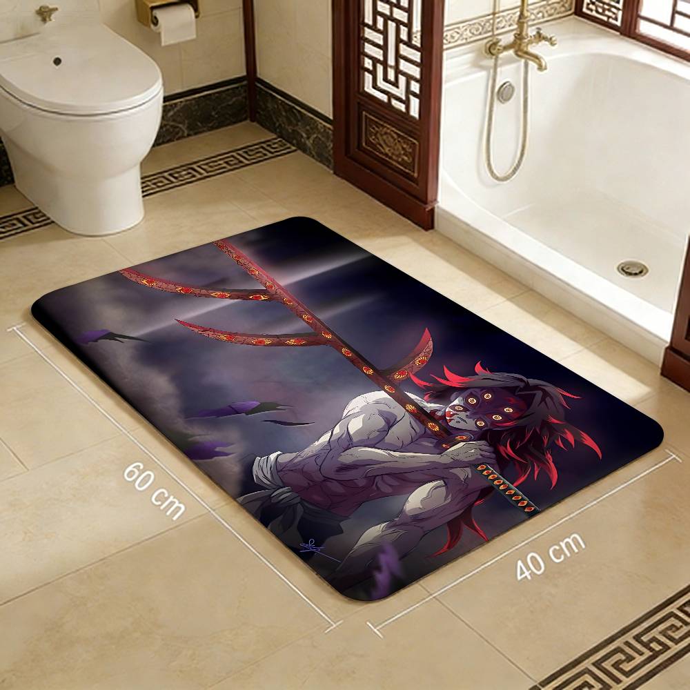 Anime Demon Slayer Bathroom Mat Kids Room Bedroom Decoration Balcony Anti-Slip Doormat Living Room Welcome Rug