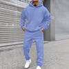Men's Solid Colour Hooded Long Sleeve Sweatshirt Home Trousers Running Suit
