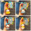 Swimming Ring Bell Cartoon Otter Keychain PVC Animals Doll Otter PVC Keyring  Children Kids Gifts
