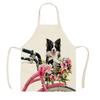 Фартук шеф-повара для выпечки и приготовления пищи, милый кухонный фартук с собачьим принтом, льняной фартук с защитой от пятен, мужской и женский фартук для уборки дома