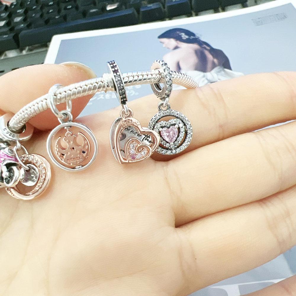 Новый подарок на день матери, воздушный шарик с днем рождения для мамы, бусины «сделай сам», подходят оригинальные модные подвески, серебряный браслет 925, браслет из бисера, изготовление ювелирных изделий