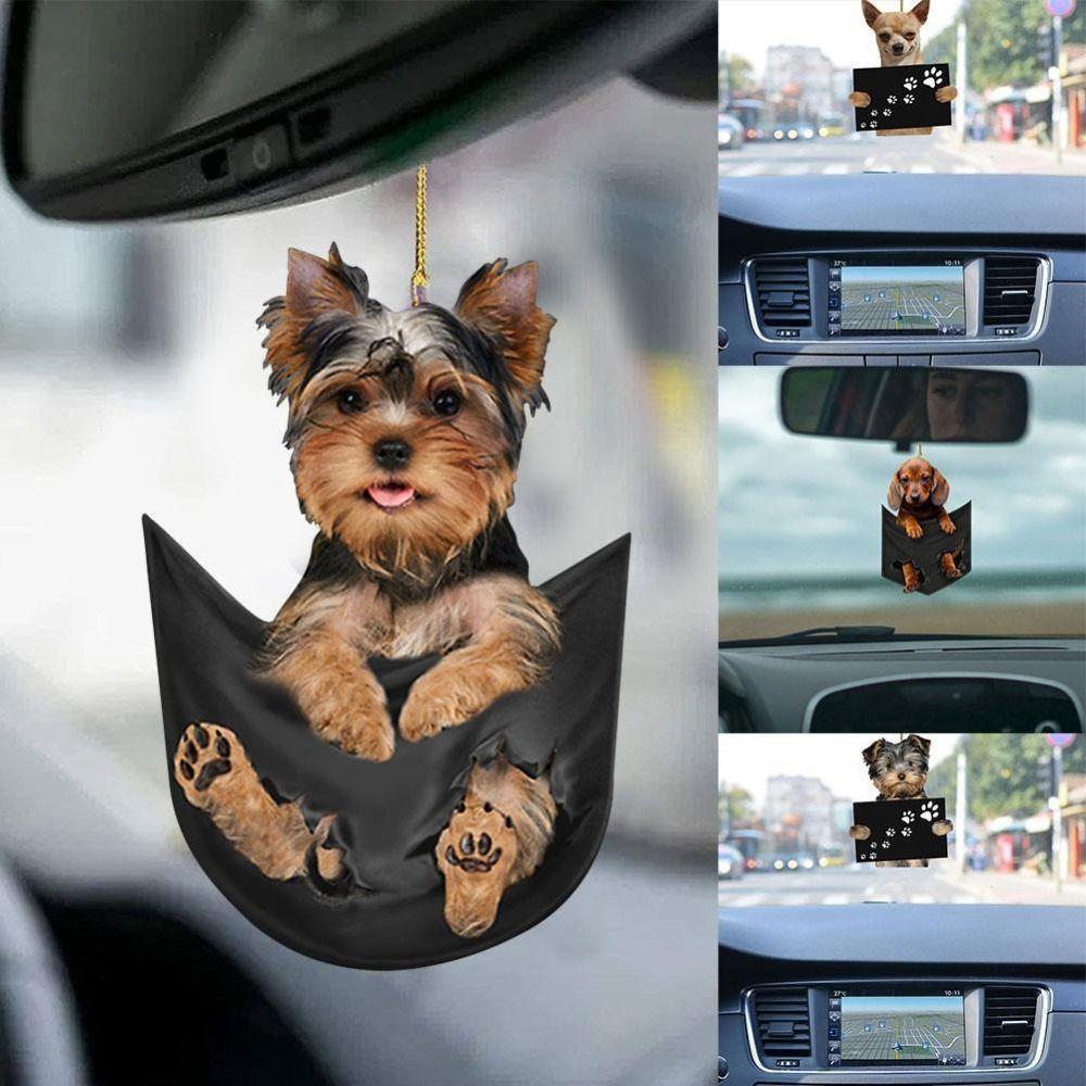 Toy Auto Rearview Mirror Decoration Hanging Puppy Ornaments Car Pendant Car Interior Accessories