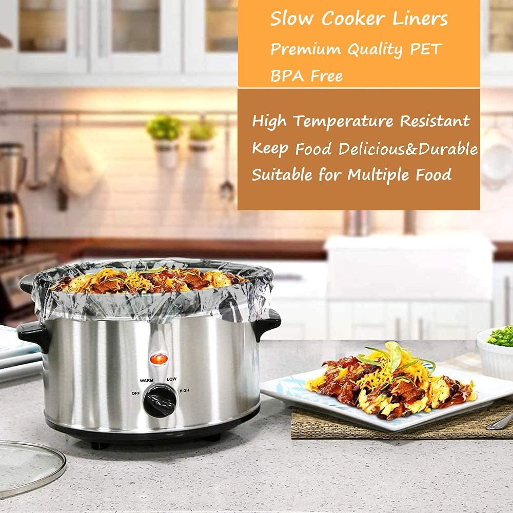 FASOZUKA Slow Cooker Liners 40×Cooking Bags Small Size Disposable Pot Liners, Fit 1QT to 3QT for Slow Cooker Cooking Trays Suitable for Oval & Round