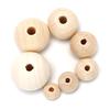Круглая деревянная бусина-разделитель, натуральные неокрашенные деревянные бусины-шарики, украшения своими руками