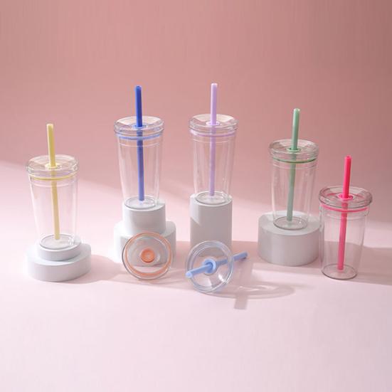 Прозрачный стакан-непроливайка Tritan 16 унций, красочная кофейная чашка с крышкой, милый непроливающийся поильник для холодного кофе, чая, сока, молока