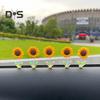 2/5Pcs Shaking Head Sunflower Car Decoration Adhesive Auto Dashboard Center Console Yellow Flower Ornament Doll Toy Figurine Christmas Gift