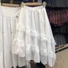 Юбка кружевная женская летняя белая юбка-торт неровная тонкая юбка с высокой талией А-образной формы французская юбка средней и длинной длины