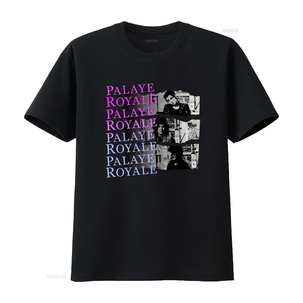 Vintage Gothic Rock Palaye Royale Band Print Casual Streetwear T Shirt Vintage Washed Versatile Breathable Soft Homme Slightly