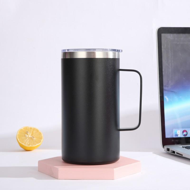Stainless Steel Vacuum Insulated Coffee Mug With Handle 600ml Double Wall Thermal Cup Office Home Travel